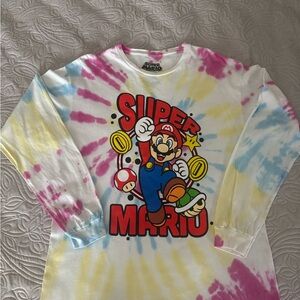 Super Mario Tie-Dye Long Sleeve Shirt
